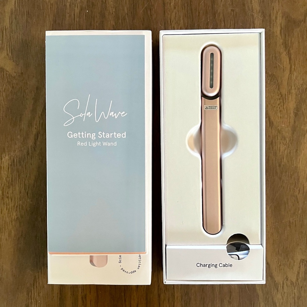 Brand New Sola Wave Red Light Wand in rose gold